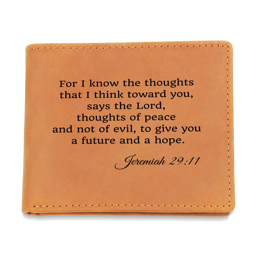 Jeremiah 29:11 - God's Plans Leather Wallet