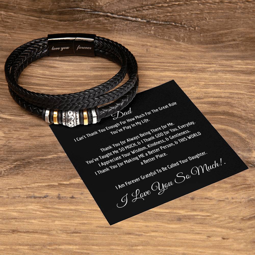 Thank you, Dad - Men's Leather Bracelet